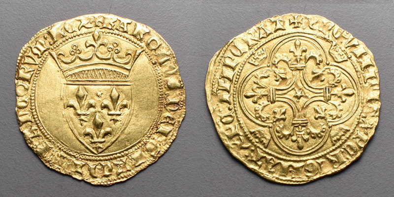 Le Royaume de France > Charles VI (1380-1422)
Ecu d'or . Pt 5=Toulouse . 3ème ém...