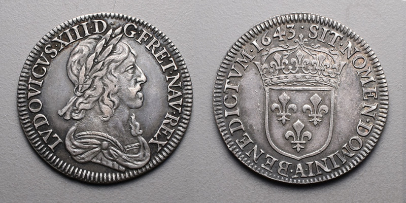 Le Royaume de France > Louis XIII (1610-1643)
15 sols, 3e type (2e poinçon). . A...