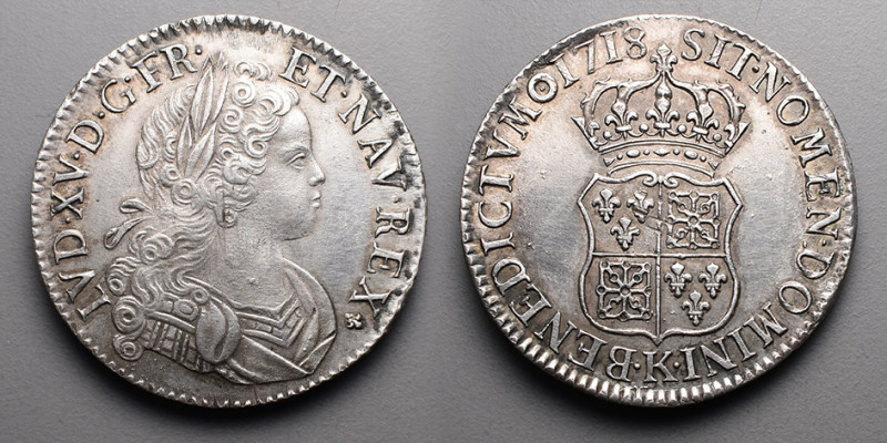 Le Royaume de France > Louis XV (1715-1774)
Ecu de Navarre . K=Bordeaux. 1718 .
...