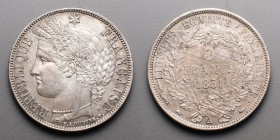 19e et 20e siècles, le systéme décimal > 2e République (1848-1852)
5 Francs "Cérès" . A=Paris. 1851 .
A/ REPUBLIQUE FRANCAISE. Tête à gauche de la dée...