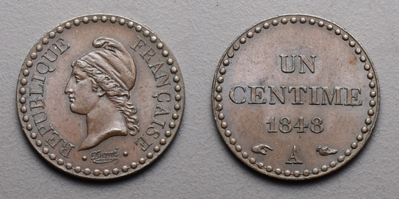 19e et 20e siècles, le systéme décimal > 2e République (1848-1852)
1 Centime . A...