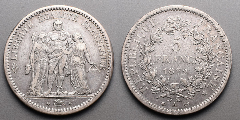 19e et 20e siècles, le systéme décimal > 3e République (1871-1940)
5 Francs . A=...