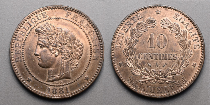 19e et 20e siècles, le systéme décimal > 3e République (1871-1940)
10 Centimes ....