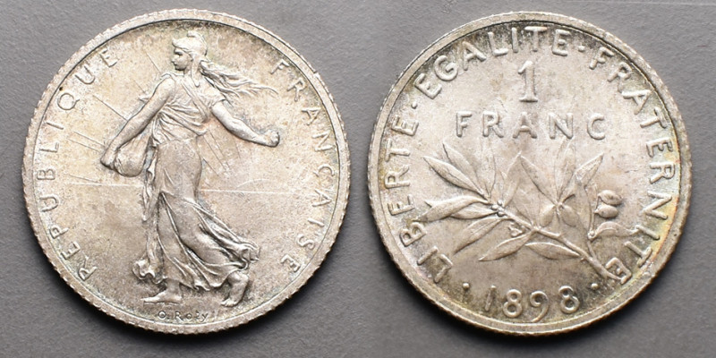 19e et 20e siècles, le systéme décimal > 3e République (1871-1940)
1 Franc "Seme...