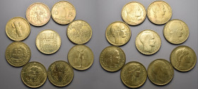 19e et 20e siècles, le systéme décimal > 3e République (1871-1940)
10 Francs. Série compléte des 9 essais en bronze d'aluminium du Concours de 1929.
G...