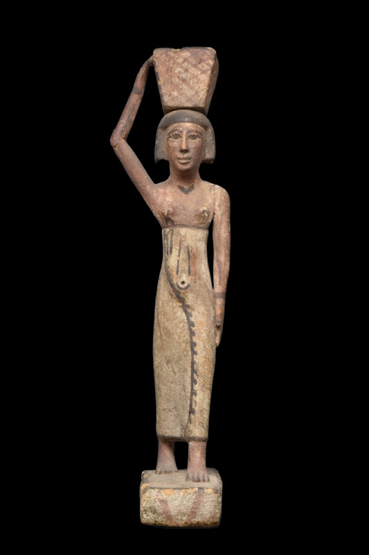 LARGE ANCIENT EGYPTIAN CEDAR WOOD FIGURE
Late Period - Ptolemaic Dynasty, c. 66...
