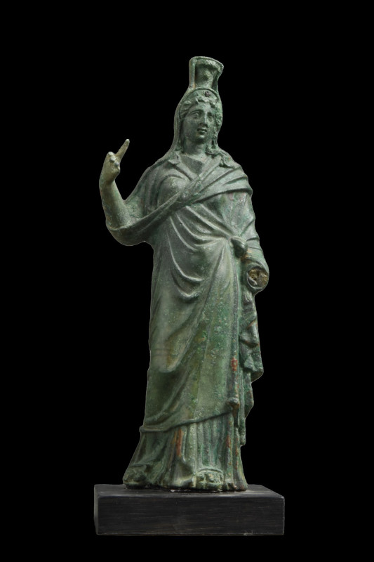 ROMAN BRONZE CERES STATUETTE
Ca. 100-300 AD. 
A very fine bronze statuette of ...