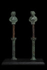 TWO ROMAN BRONZE AND IRON FITTINGS EX. CHRISTIE'S