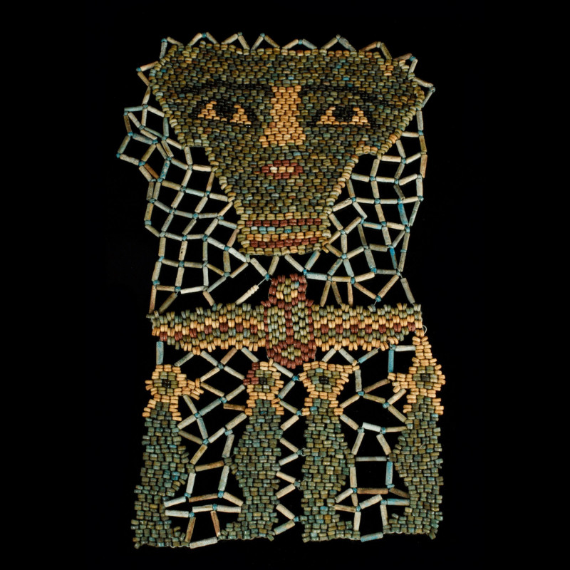 EGYPTIAN BEADED FUNERARY MASK
Late Period, Ca. 663-323 BC. 
An ancient Egyptia...