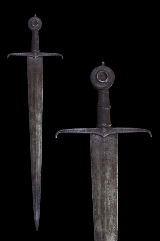 LATE MEDIEVAL IRON SWORD WITH REPORT
Ca. 1400-1450 AD.
This is an excellent an...