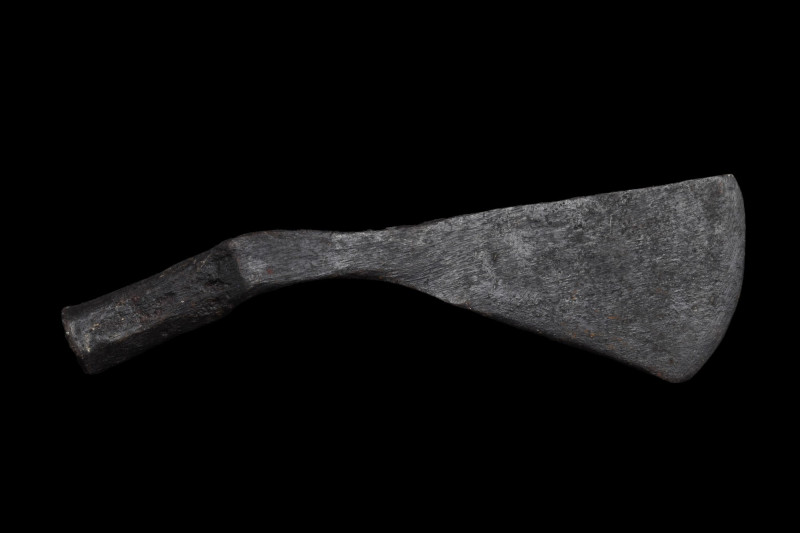 VIKING IRON BATTLE AXE
Ca. 900-1100 AD. 
An iron axe head with a curved cuttin...