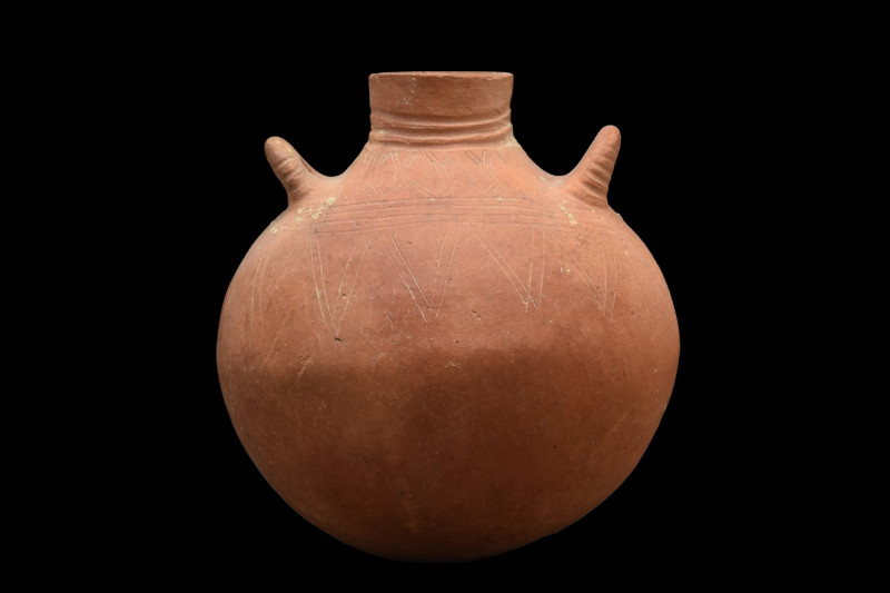 PSEUDO TRANS JORDAN POTTERY AMPHORA
Ca. 3100-2900 BC. 
Early Bronze Age, Ca. 3...