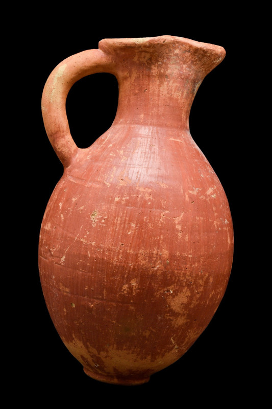 HOLY LAND POTTERY TREFOIL JUG
Middle Bronze Age, Ca. 1950-1730 BC. 
A fine exa...