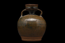 CHINESE SONG DYNASTY GLAZED TWIN HANDLED AMPHORA