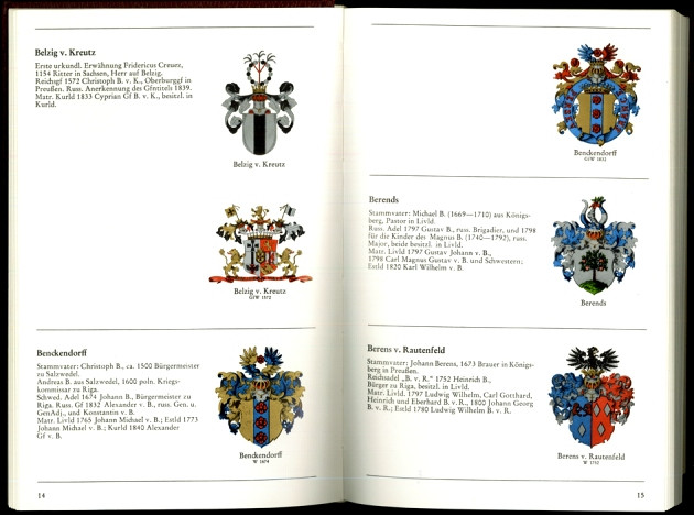 ALLGEMEIN. 
Heraldik. 
GLASENAPP, v. Patrick. Baltisches Wappenbuch, 199 Seite...
