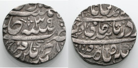 Sultans of Delhi-The Mughal Empire. 
SHAH 'ALAM II. A.H. 1173-1221/ 1759-1806 A.D. AR Rupie, Jahr 39, A.H. 1212/ 1798 A.D. Ahmadnagar/ Farrukhabad. B...