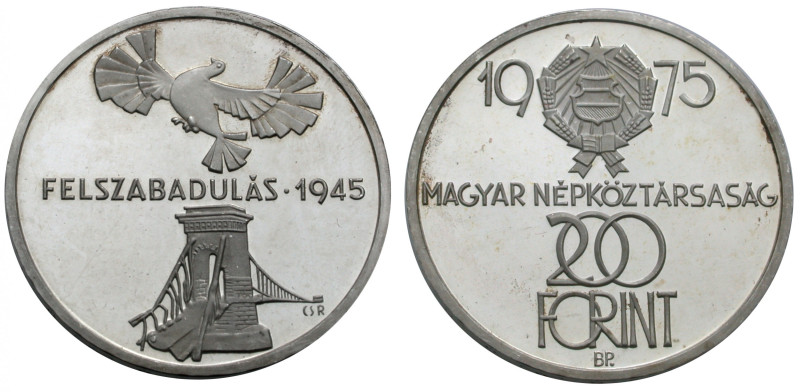 Ungarn, Volksrepublik. 
-. 
AR 200 Forint 1975. Felszabadulas (Befreiung, 1945...