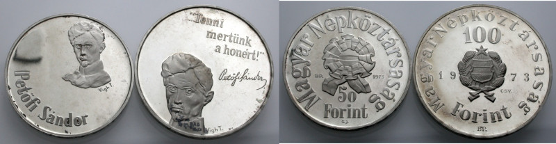 Ungarn, Volksrepublik. 
-. 
100 Forint, 1973. 150. Geburtstag von Sandor Petöf...