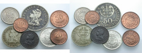 Angola. 
KOLONIE DER REPUBLIK PORTUGAL, 1910-1974. SAN TOMÉ. Lot: 50, 20, 10 Centavos, 1929, 10,20,150 Centavos 1962, 5 $ 1962, 2 $ 50 1964. Gesamtge...