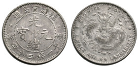 China. 
Fu-Kien. 
KUANG-HSU, 1875-1908. 20 Cents (1896-1903). Dot at either side of dragon. 23 mm; 5,38 g. Kann&nbsp;125, KM&nbsp;Y#&nbsp;104. . 
...