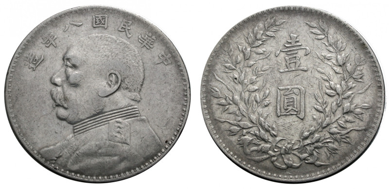 China. 
Republik,. 
Dollar Jahr 8 (1919). Büste des Präsidenten Yuan Shih Kai ...