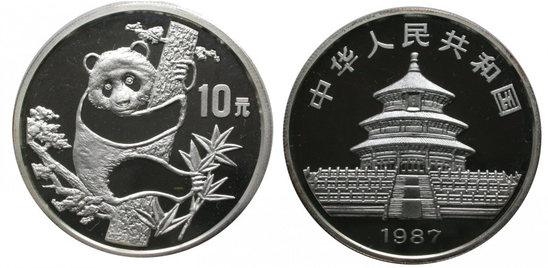 China. 
Volksrepublik. 
Panda 10 Yuan = 1 ounce 1987. KM&nbsp;167. . 

Proof