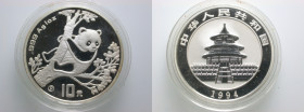 China. 
Volksrepublik. 
Panda 10 Yuan = 1 ounce 1994. KM&nbsp;616. . 

Proof