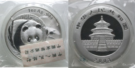 China. 
Volksrepublik. 
Panda 10 Yuan = 1 ounce 2003. In capsule sealed in plastic foil.. 

Brilliant uncirculated