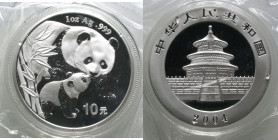 China. 
Volksrepublik. 
Panda 10 Yuan = 1 ounce 2004. In capsule sealed in plastic foil.. 

Brilliant uncirculated