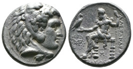 (Silver, 17.13g 26mm)Kıngs of macedon alexander III babylon tetradrachme postum (317-311)Herakles head with skin of a lion to the right. Rev: enthrone...