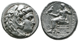 (Silver, 17.16g 25mm)Macedonia - Alexander III - Zeus Tetradrachm Before 285 BC. Suse mint. Obv: head of Herakles right, wearing lionskin headdress. R...
