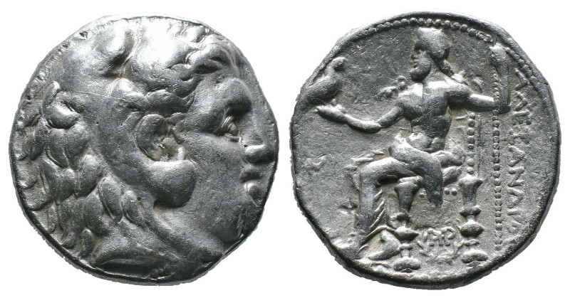(Silver, 17.13g 25mm)Kıng of macedon alexander III tetradrachm .Herakles head wi...