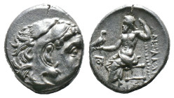 (Silver, 4.65g 16mm)Macedonia, Alexander III The Great, 336-323 BC. Drachm; Macedonia, Alexander III The Great, 336-323 BC; Miletus, c. 323-319 BC, Pr...