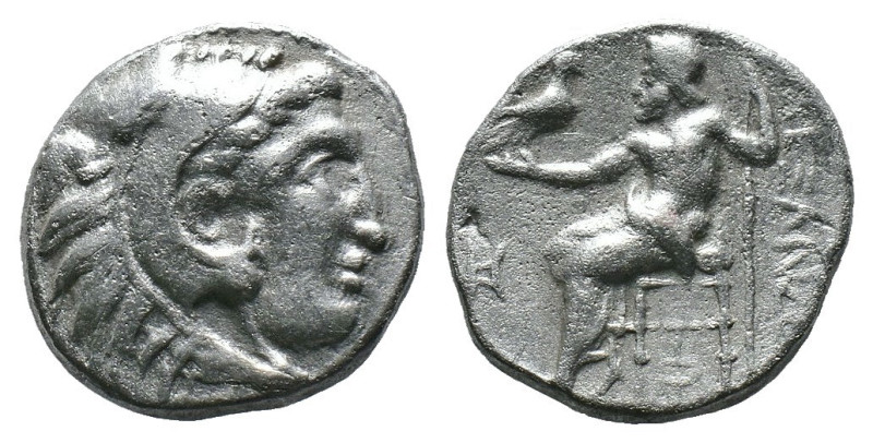 (Silver, 3.75g 16mm)Kıng of macedon alexander III .Herakles head with skin of a ...