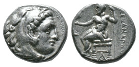 (Silver, 4.21g 17mm)Kıng of macedon alexander III .Herakles head with skin of a lion to the right. Rev: enthroned Zeus left.