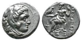 (Silver, 4.24g 16mm)MACEDON, Kingdom of, Alexander III, (336-323 B.C.), silver drachm, Sardes mint, issued c.334-323 B.C., obv. head of Herakles to ri...