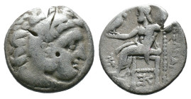 (Silver, 4.00g 17mm))Kıng of macedon alexander III .Herakles head with skin of a lion to the right. Rev: enthroned Zeus left.