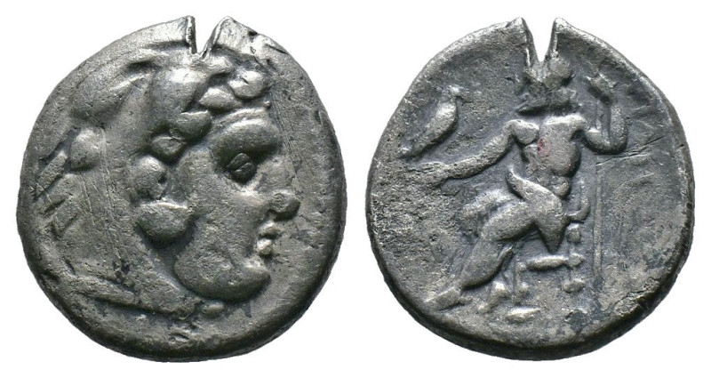 (Silver, 4.16g 16mm)Kıng of macedon alexander III .Herakles head with skin of a ...