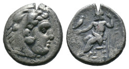 (Silver, 4.16g 16mm)Kıng of macedon alexander III .Herakles head with skin of a lion to the right. Rev: enthroned Zeus left.