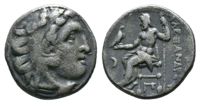 (Silver, 4.00g 17mm)Kıng of macedon alexander III .Herakles head with skin of a ...