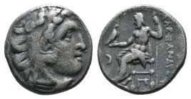(Silver, 4.00g 17mm)Kıng of macedon alexander III .Herakles head with skin of a lion to the right. Rev: enthroned Zeus left.