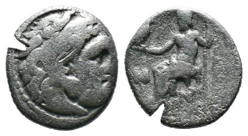 (Silver, 3.87g 17mm)Kıng of macedon alexander III .Herakles head with skin of a ...