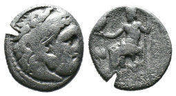 (Silver, 3.87g 17mm)Kıng of macedon alexander III .Herakles head with skin of a lion to the right. Rev: enthroned Zeus left