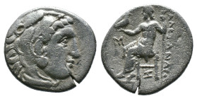 (Silver, 3.70g 19mm)Kıng of macedon alexander III .Herakles head with skin of a lion to the right. Rev: enthroned Zeus left