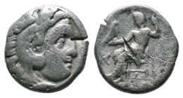 (Silver, 4.01g 16mm)Kıng of macedon alexander III .Herakles head with skin of a lion to the right. Rev: enthroned Zeus left