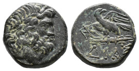 (Bronze, 8.91g 20mm)BITHYNIA, DiaTime of Mithradates VI Eupator (ca 85-65 BC) AE Laureate head of Zeus to right
Rev: ΔIAΣ - Eagle standing left on th...