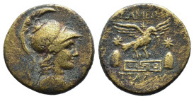(Bronze, 5.80g 23mm)PHRYGIA, Apameia. Circa 88-40 BC. Æ . Attalos, son of Bianoros, magistrate. Bust of Athena right, wearing crested Corinthian helme...