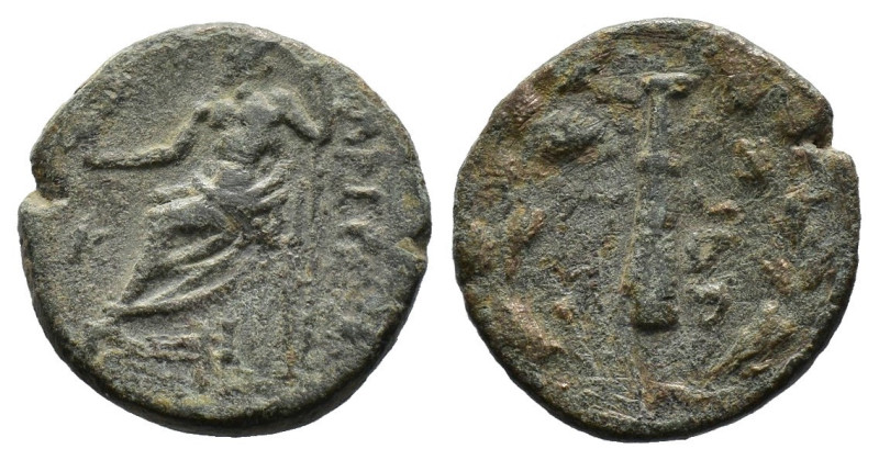 (Bronze, 3.48g 18mm)Tarsos AE18, club / seated Zeus
Tarsos , Cilicia. AE18 1st C...