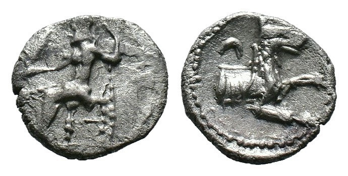 (Silver, 0.61g 10mm)Lykaonia, Laranda AR Obol. Circa 324/3 BC