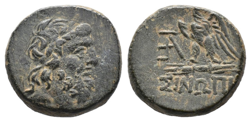 (Bronze, 7.50g 18mm)Paphlagonia, Sinope. Æ (8.41 g), ca. 85-65 BC. Laureate head...